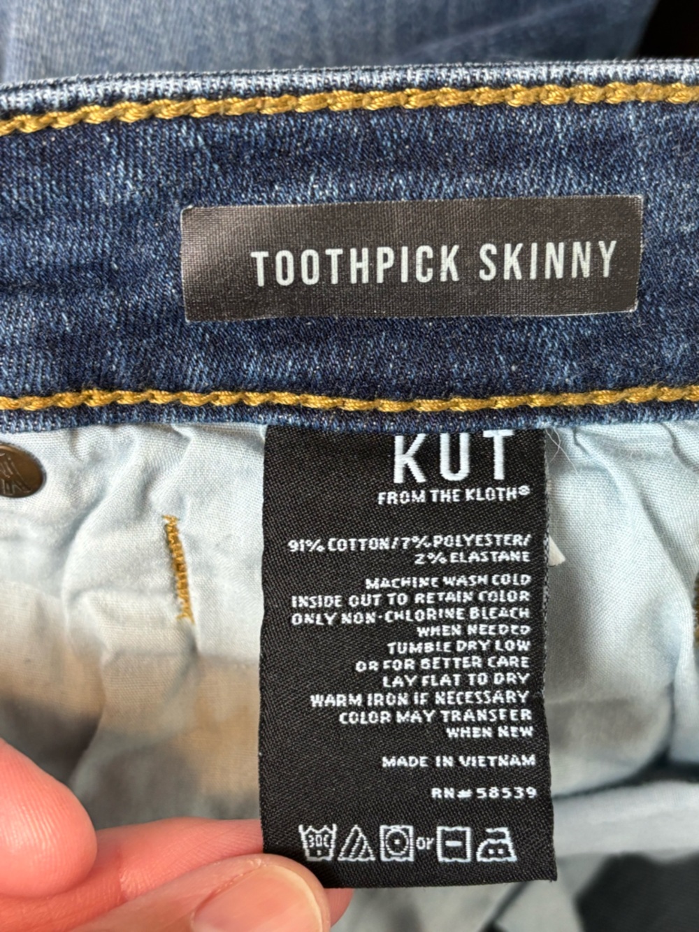 Kut From‎ The Kloth Jeans Womens 10 Blue Toothpick Skinny Mid Rise Stretch Denim - Picture 9 of 10